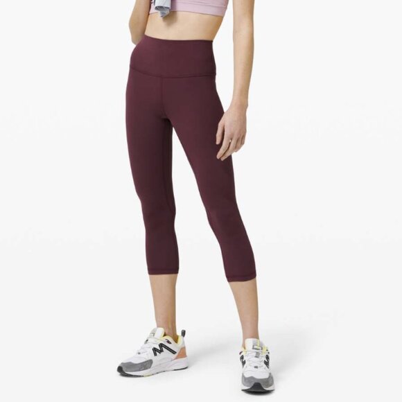 Lululemon Align Crop Leggings *21" Cassis Dark Adobe Red High Rise Nulu Size 2 - Picture 1 of 16